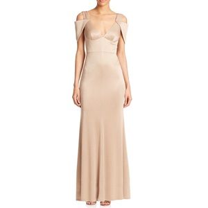 ABS by Allen Schwartz V Neck Triangle Sleeve Gown